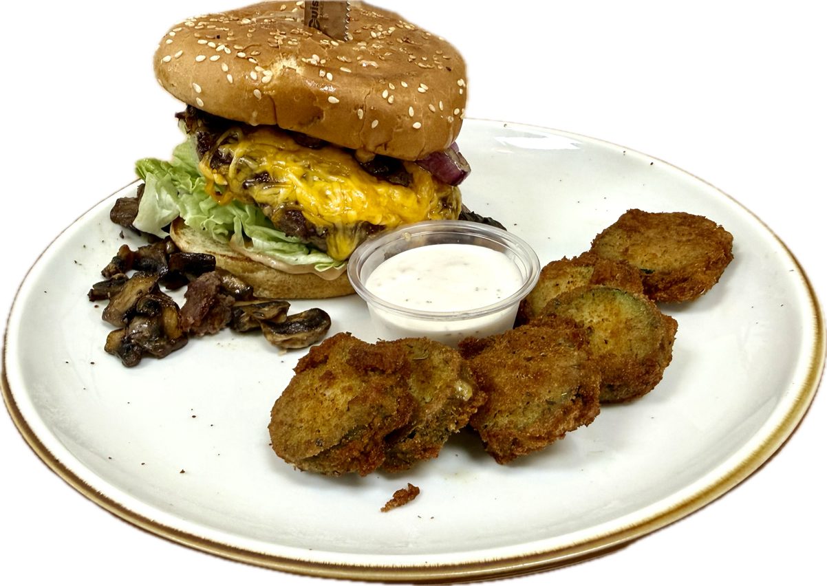 Mushroom & Onions Burger.