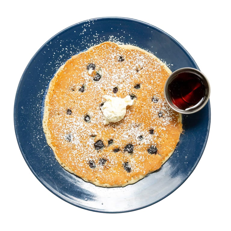 Indulge in our blueberry pancakes