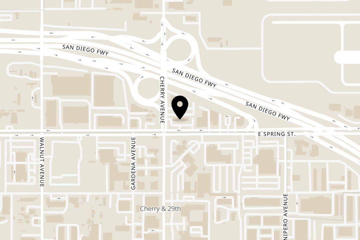 Map showing the location of Country Kitchen on 2041 E Spring St in Long Beach